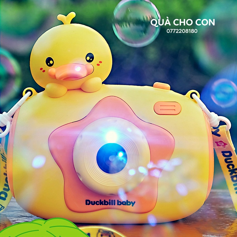 MÁY ẢNH THỔI BONG BÓNG HÌNH CHÚ VỊT SIÊU ĐÁNG YÊU CHO BÉ