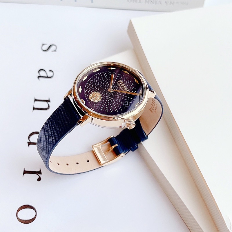 Đồng hồ nữ Versus dây da xanh navy, kích thước 36mm