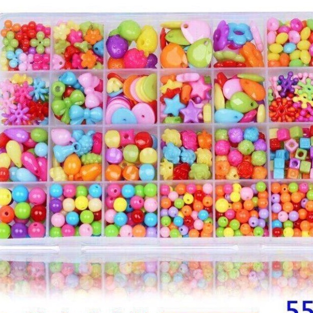 Bộ xâu vòng hạt cườm 24 ô 550pcs