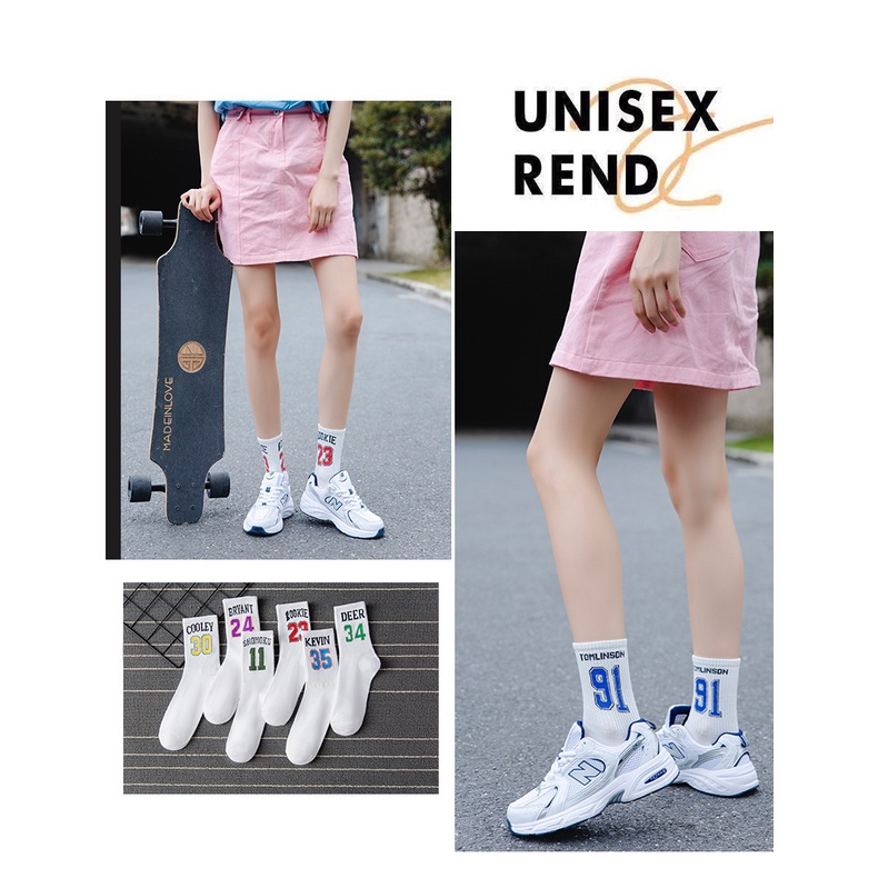 Vớ Số Unisex Cao Cổ - Tất Số StreetWear Unisex