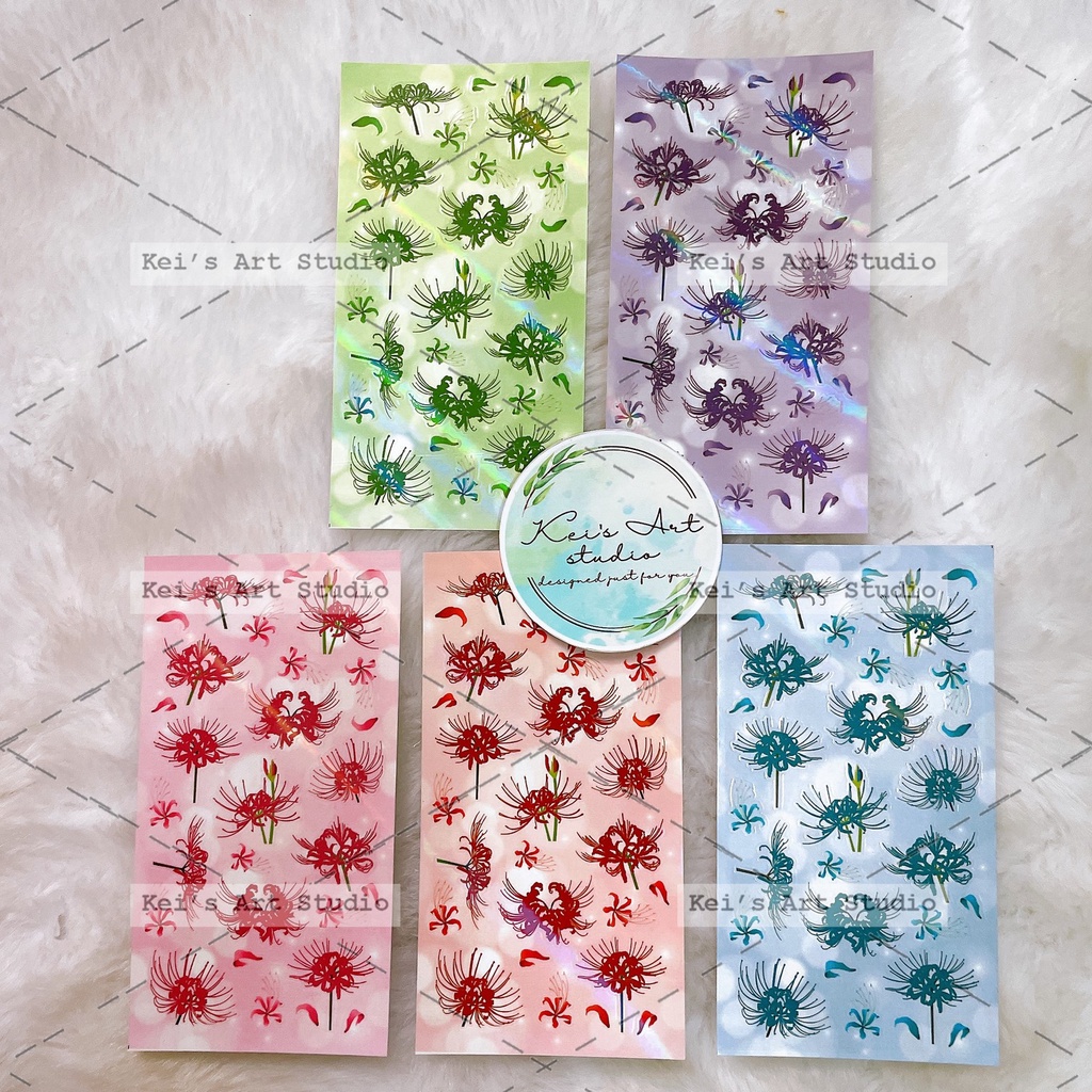 Mẫu hoa bỉ ngạn, trung quốc, nhiều màu, cán hologram