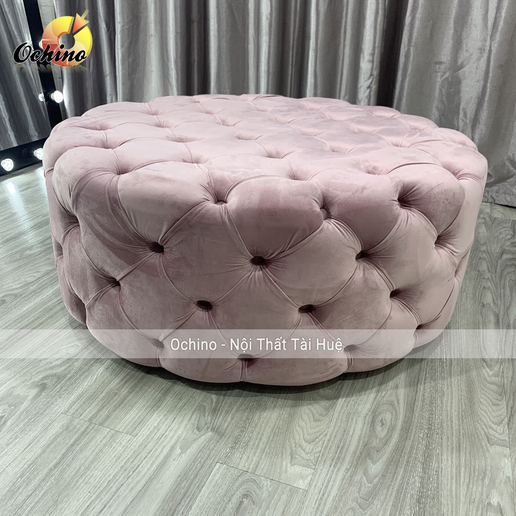 Đôn Tròn sofa cho shop mẫu Nhún cổ điển Cao Cấp phong cách bắc âu Size 80cm ( ảnh thật shop chụp)