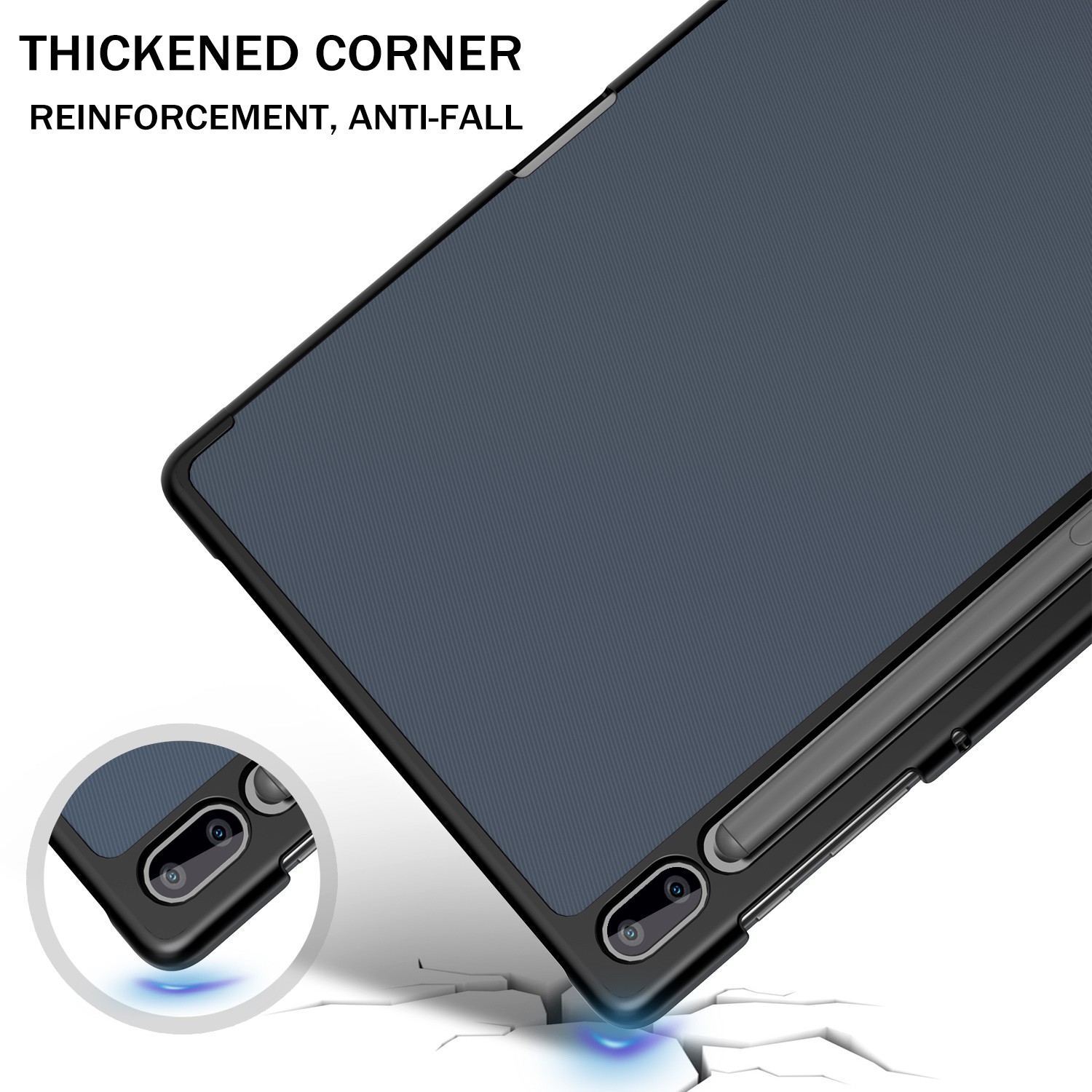 Chỗ Samsung Galaxy Tab S6 bảo vệ tay 10.5 inch SM-T860/T865 tablet thả da gấp (với bút rãnh)