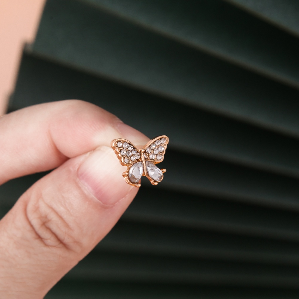 1 Cặp Bông Tai Dài Hình Bướm Tua Rua Đính Đá Thời Trang Dành Cho Nữ