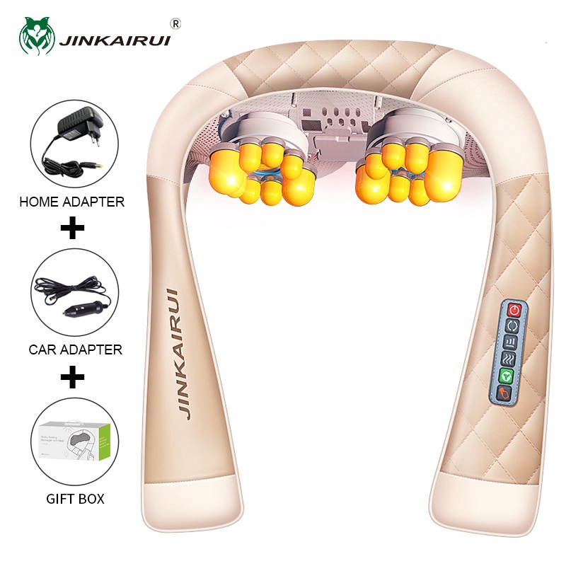 JinKaiRui Infrared Electric Infrared U-Shaped Neck and Shoulder Massage Pillow For Home Use Car Office