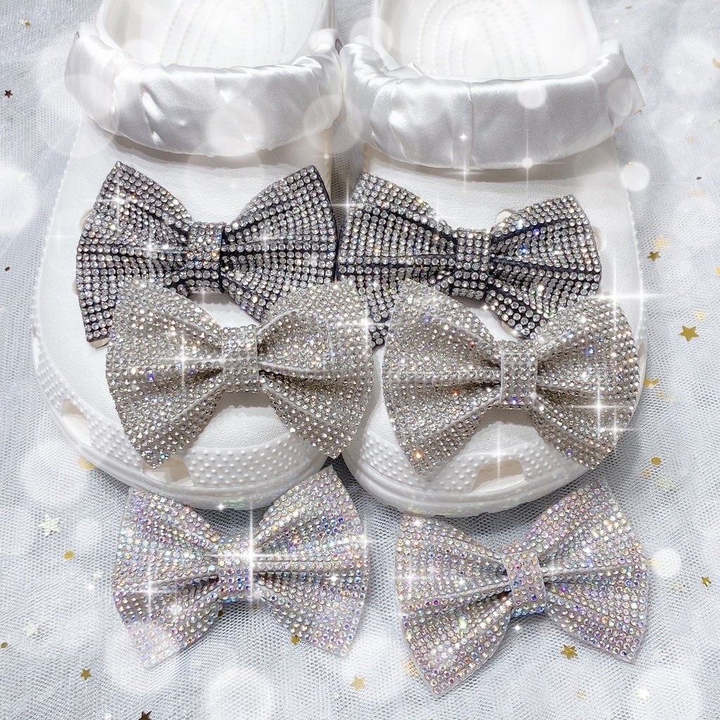crocs Sticker shoes sticker for cross sandalsDây Ruy Băng Đính Đá Kim Cương Lấp Lánh Tự Trang Trí Giày Thời Trang shoe buckle  charm sticker