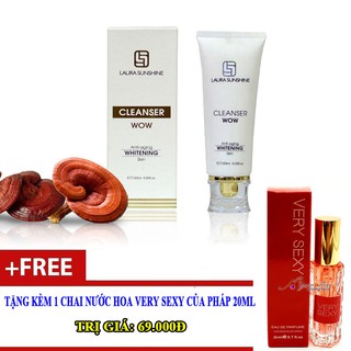 Sữa rửa mặt làm sáng da, Ngừa mụn Cleanser Wow LAURA SUNSHINE (Tặng kèm chai nước hoa Pháp 20ml)