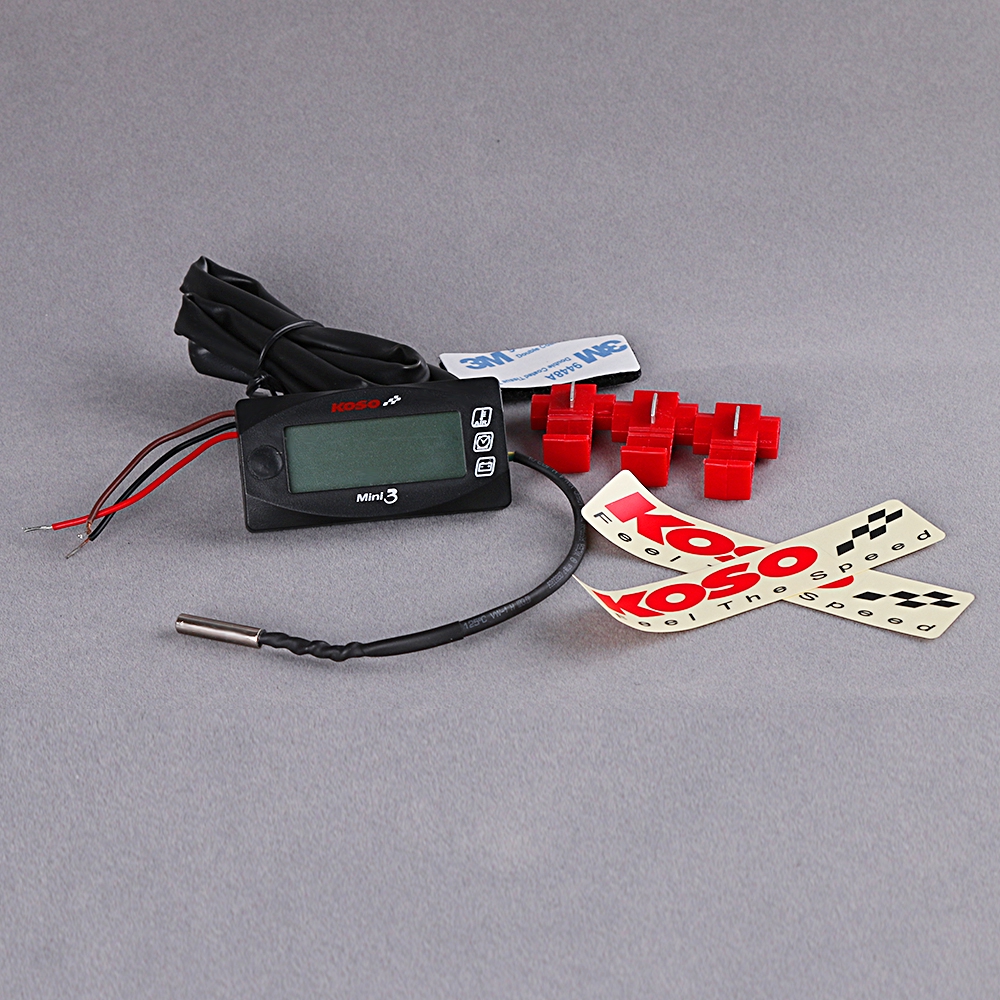 Motorcycle Mini Style Instruction LED Display Meter KOSO MINI 3 digital (Air Temp+Time+Volt Meter) for Racing and Scooter