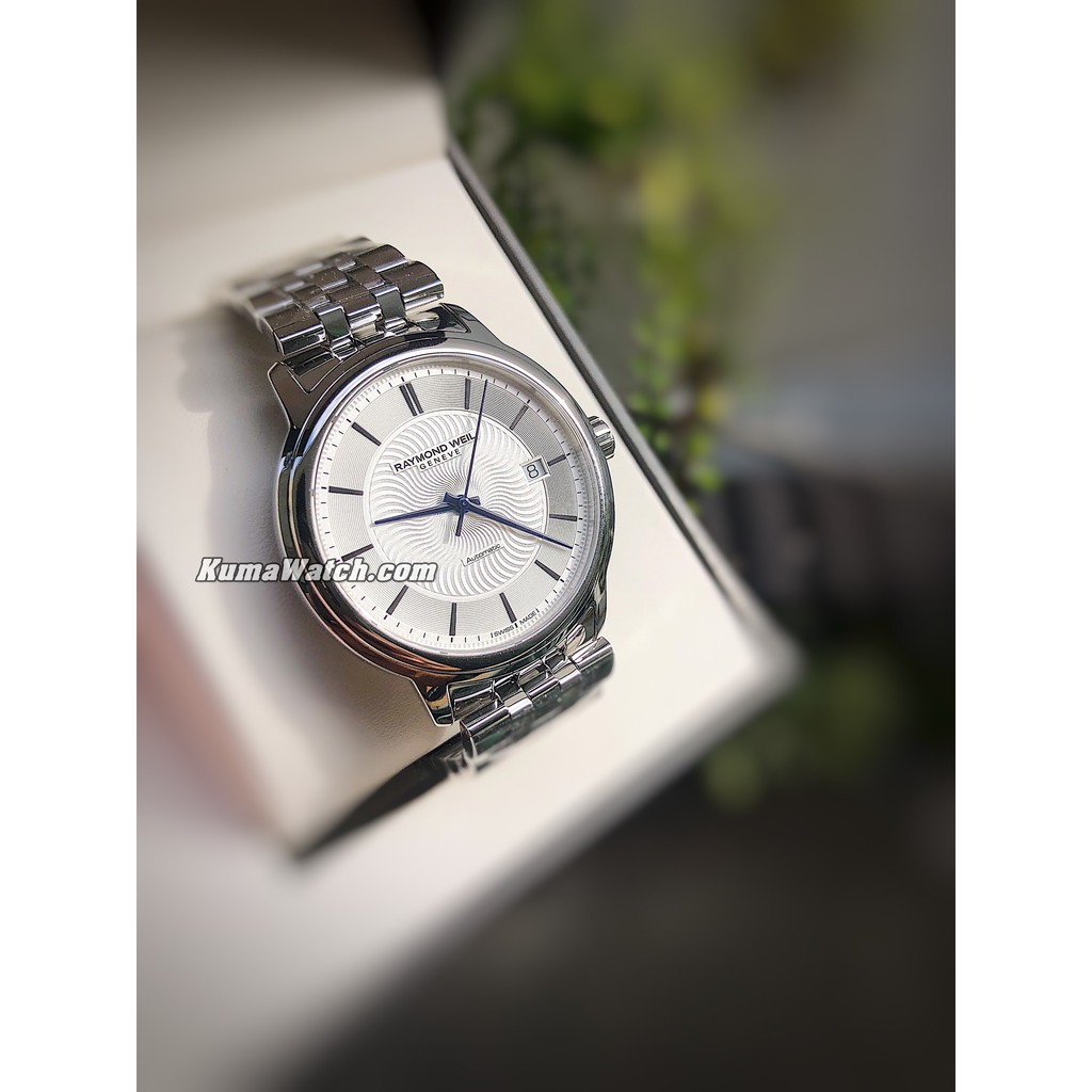 Đồng hồ nam Raymond Weil 2237-ST-65001 Maestro- Automatic, Sapphire, Swiss Made, 39mm, Kim Xanh, Chính hãng.