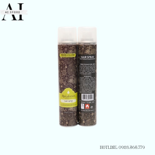 Gôm, keo xịt tóc MACADAMAIA 320ml tạo kiểu giữ nếp cho tóc. HÀNG CHÍNH HÃNG. AI Store