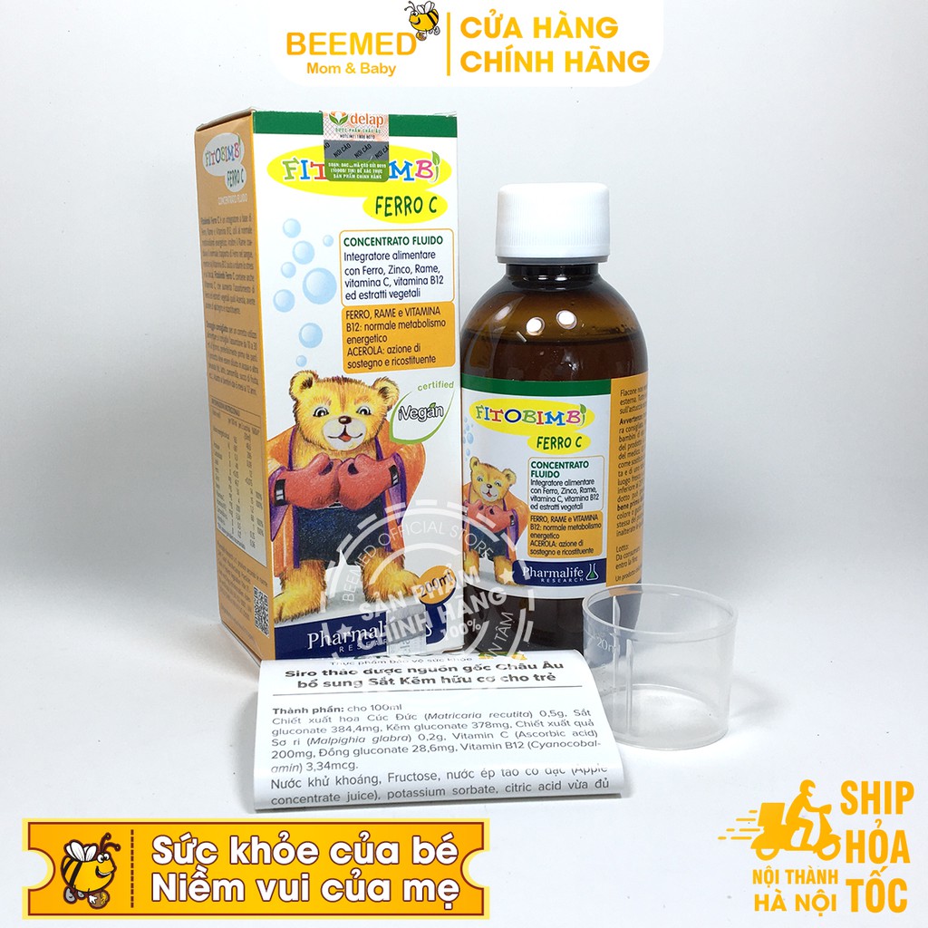 Siro Ferro C Bimbi - Bổ sung sắt, Vitamin C, kẽm cho bé - Siro Ferro C Bimbi của Fitobimbi - Nhập khẩu từ Ý