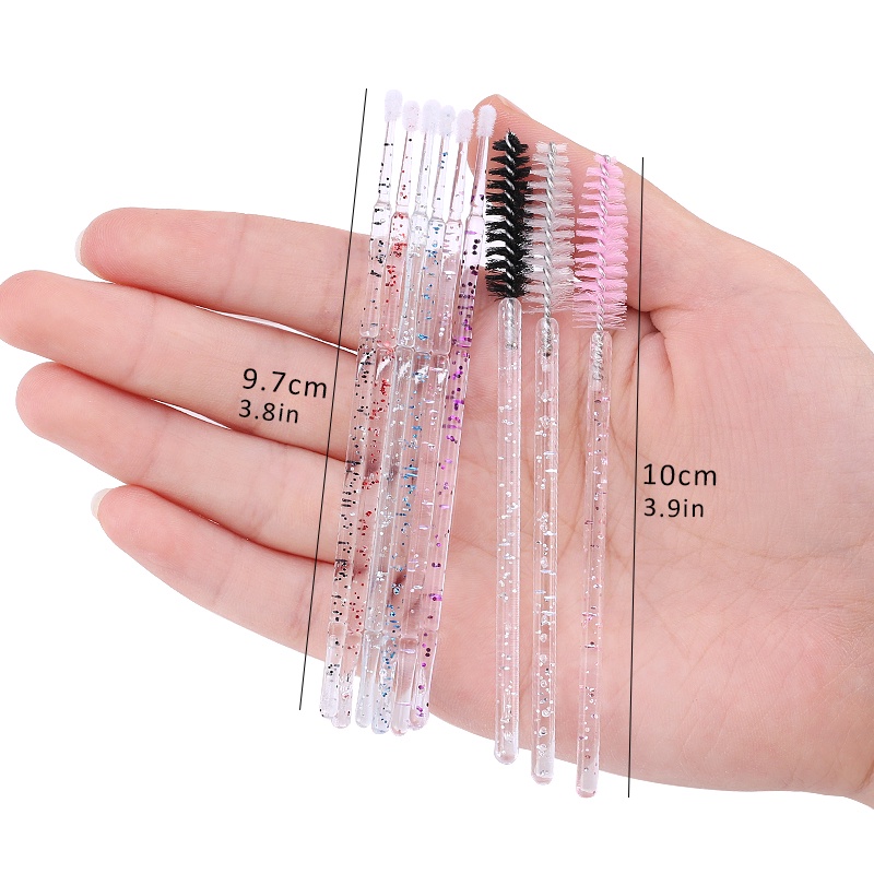 100 mi mắt với lông mi tinh thể Microbrush quét Mascara Wands để sử dụng một lần