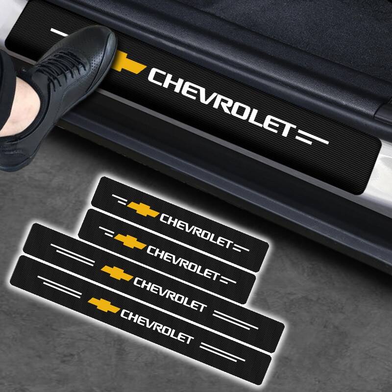 Bộ 4 Miếng Dán Màu Đen Bằng Sợi carbon Trang Trí Cho Xe Hơi Chevrolet Cruze Captiva Lacetti Aveo Niva Trax