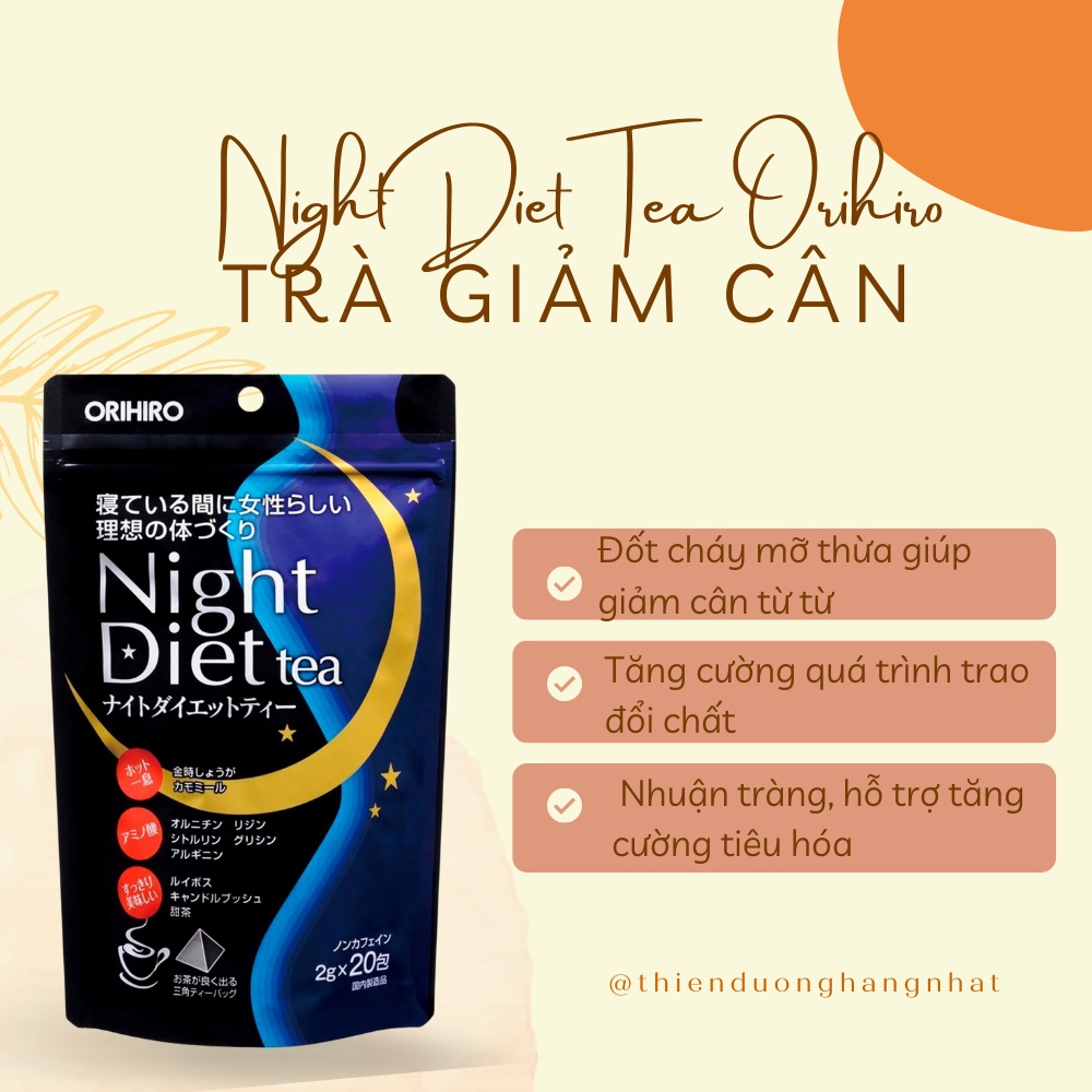 Trà giảm cân ban đêm Night Diet Tea Orihiro Nhật Bản