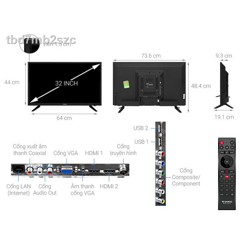 ❈●✓[]Smart Tivi Sanco 32 inch H32V300 Android TV  Hệ điều hànhgiao diện Android OSCác ứng dụng sẵn có YouTubeT | BigBuy360 - bigbuy360.vn