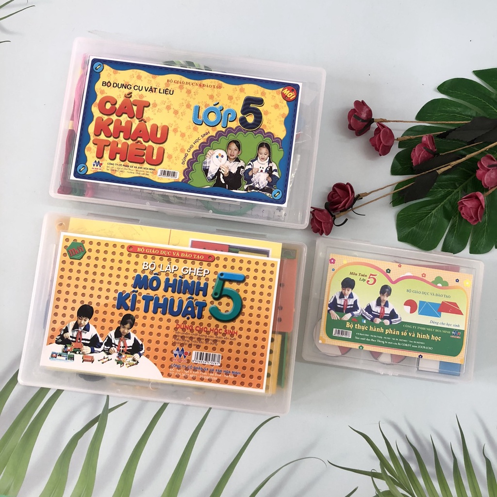 Bộ thực hành Toán LỚP 5 (Toán- Lắp ghép -Cắt khâu thêu ) - sỉ lẻ văn phòng phẩm Diệp Lạc