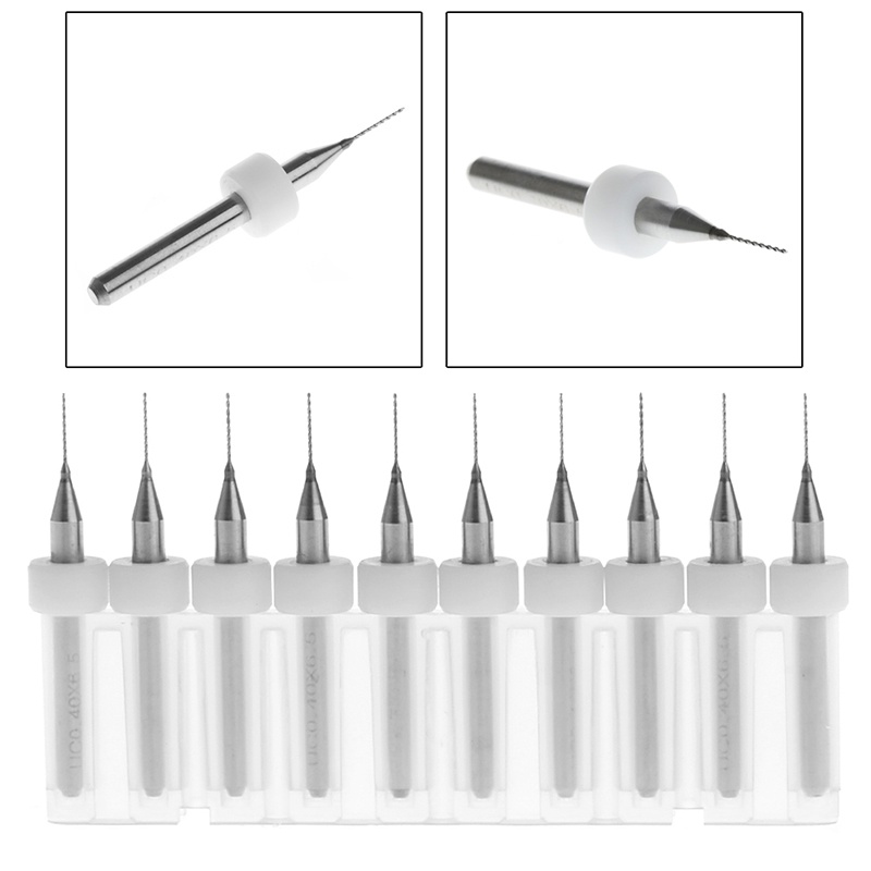 Bộ 10 Mũi Khoan Xoắn Ốc 0.4mm Chuôi 1 / 8 '' Bits