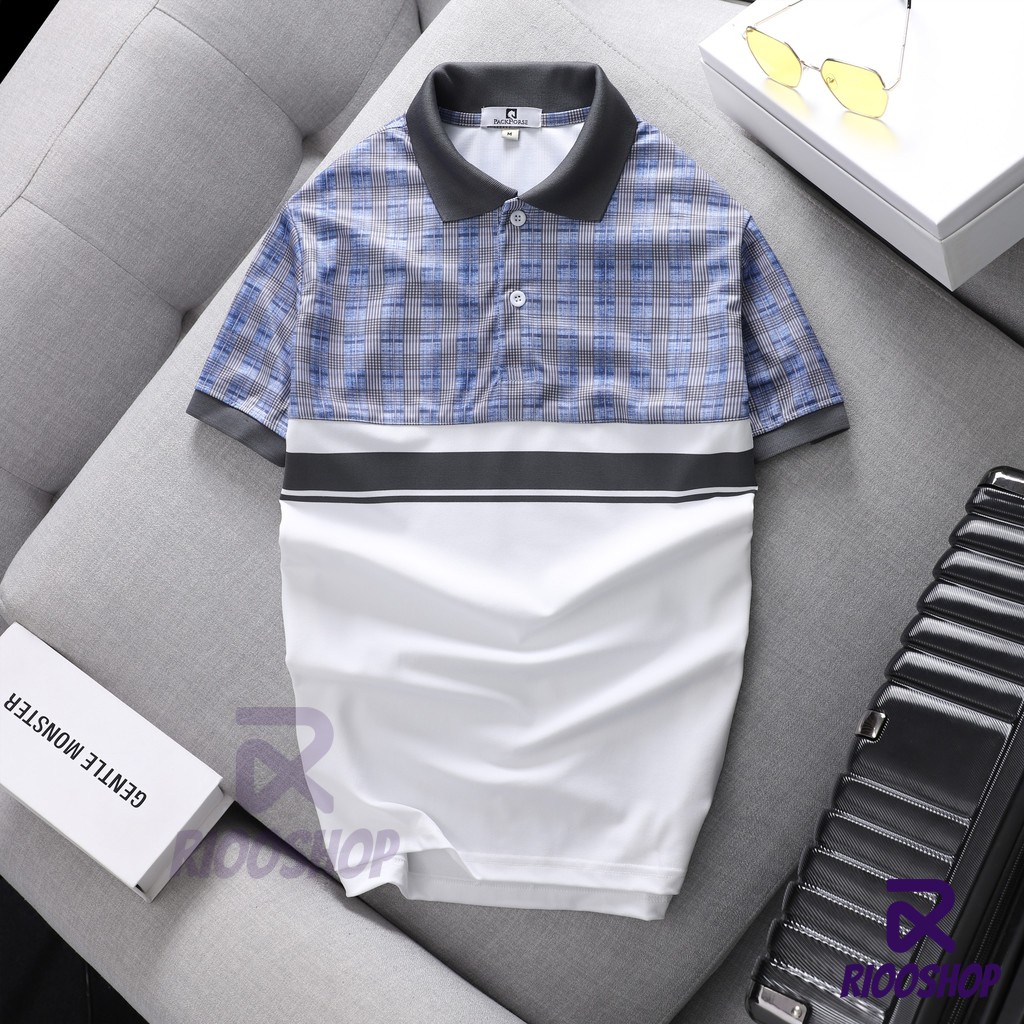 Áo thun polo nam, áo có cổ nam họa tiết vnxk vải dày, đẹp, form rộng, có size lớn, đơn giản, cộc tay RIOOSHOP RSP018