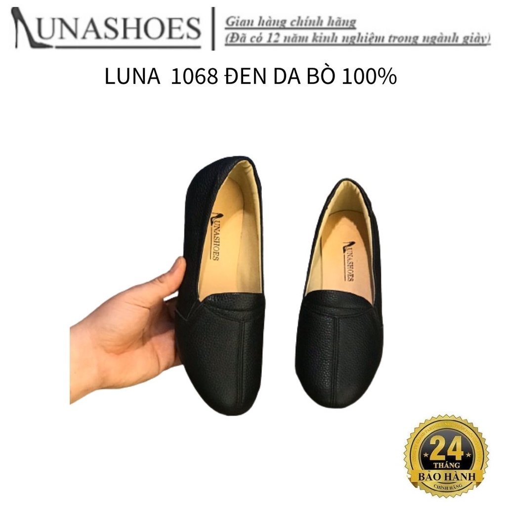 Giày bệt nữ búp bê đế bằng mềm êm chân Lunashoes (1068) mũi tròn da thật cao cấp dễ đi kiểu Hàn quốc nhiều màu (BH 24TH)