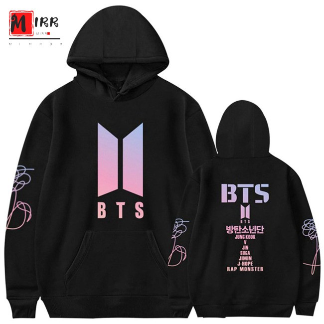 Áo Hoodie Dài Tay In Tên Thành Viên Nhóm Bts