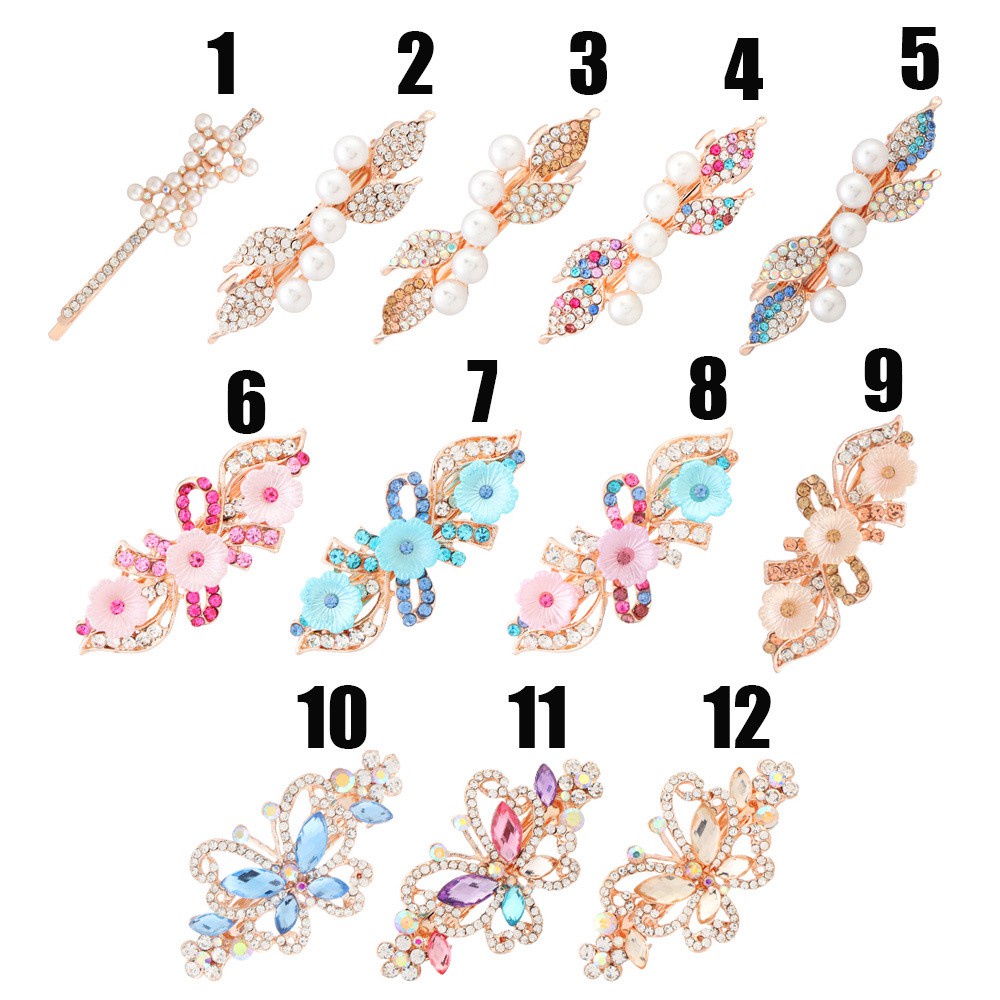 Kẹp Tóc Hình Hoa Và Bướm Đính Ngọc Trai Thời Trang Cho Nữ