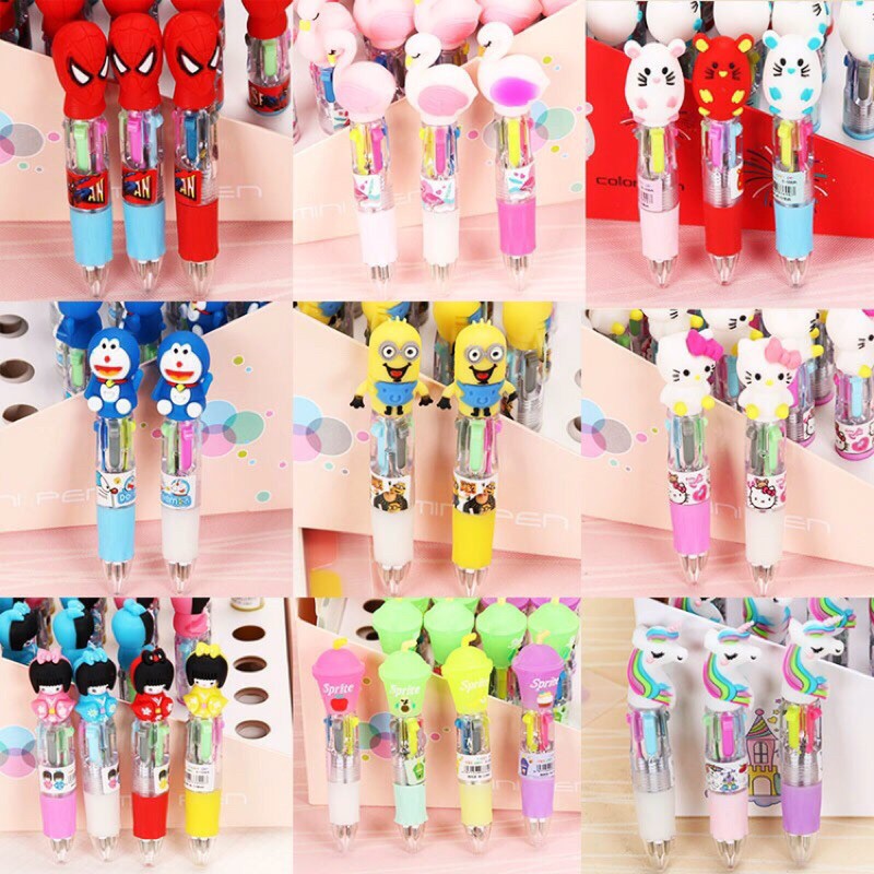 Bút bi bấm siêu xinh xắn 4 ngòi  - Phụ kiện Quà tặng Hani