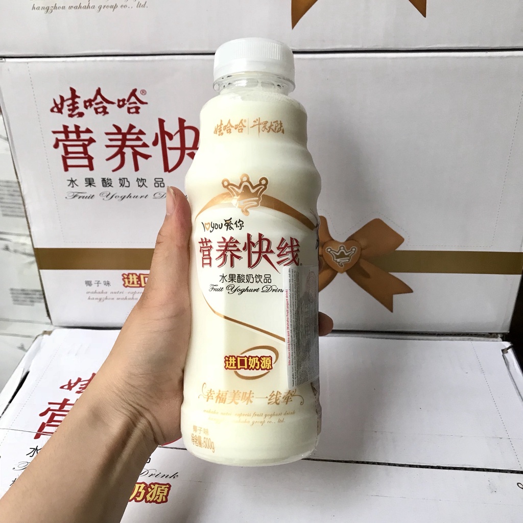 Thùng 15 chai Sữa Chua Uống hoa quả Wahaha 500ml