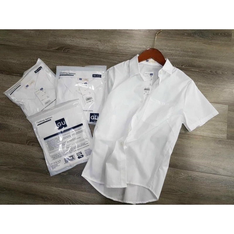 SƠ MI G.U CỘC TAY TÚI NGỰC