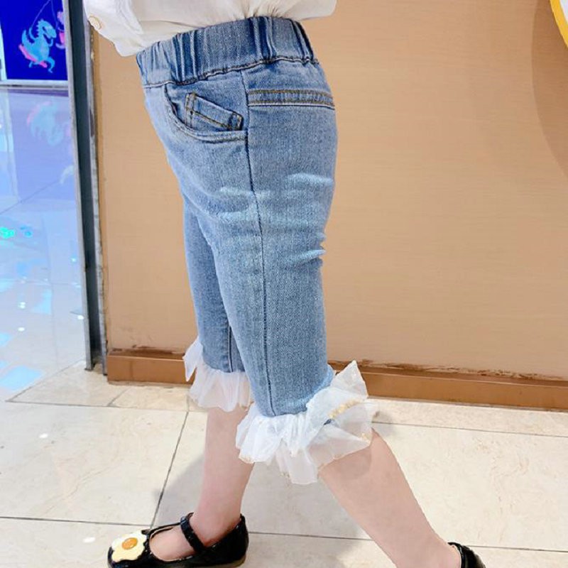 Quần Jeans Phối Lưới Thời Trang Mùa Hè Dành Cho Bé Gái 3-8 Tuổi 21