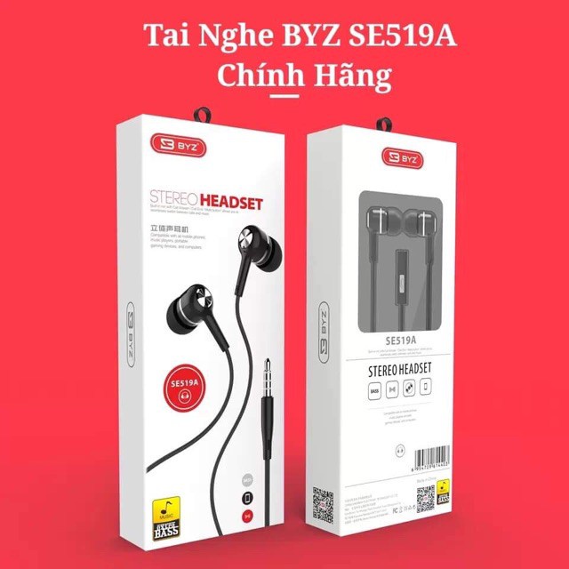 Tai nghe nhét tai BYZ-S389 chính hãng bảo hành 12 tháng