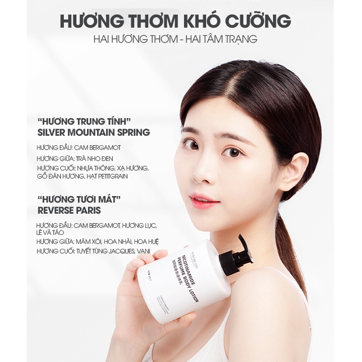 Sữa dưỡng thể dưỡng ẩm làm trắng Niacinamide Maycreate - Unisex 500ml