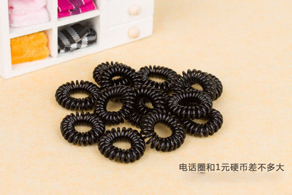 Đen Dây Buộc Tóc Cao Su Kiểu Dáng Đơn Giản