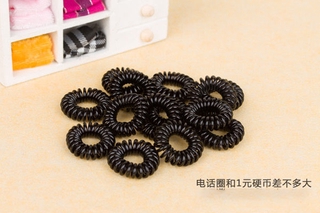 Đen dây buộc tóc cao su kiểu dáng đơn giản