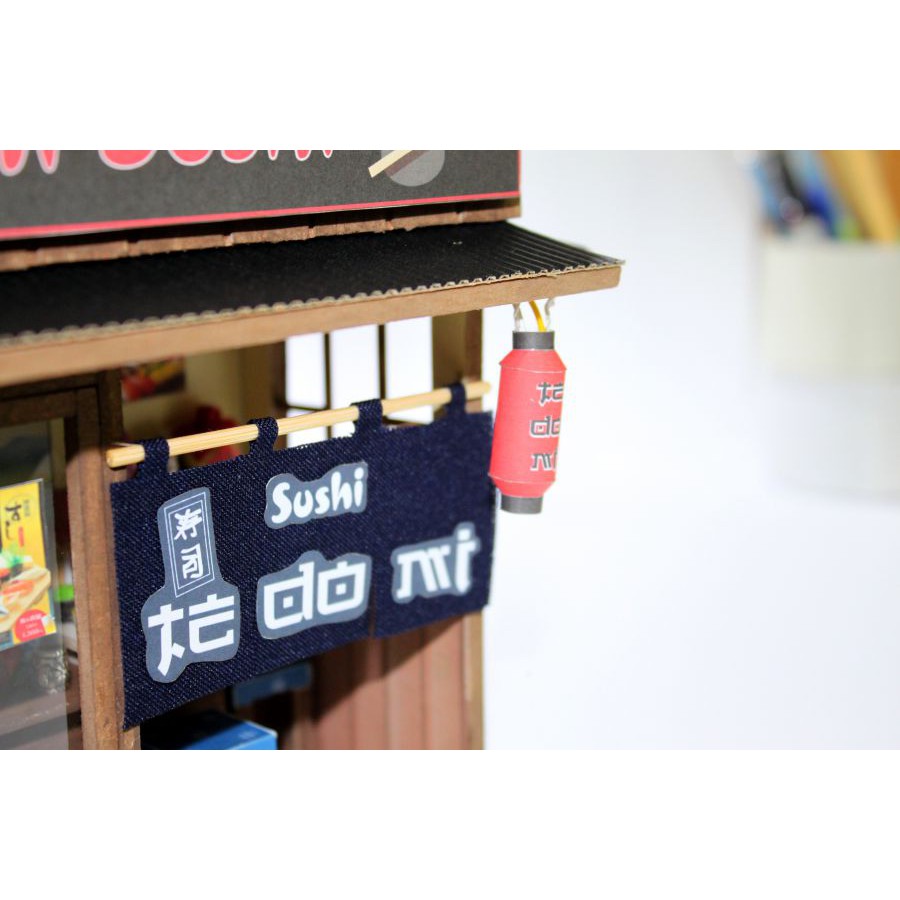 Mô Hình Gỗ DIY Quán Nhật Bản - Thế Giới Tí Hon - Sushi Tedomi QA01