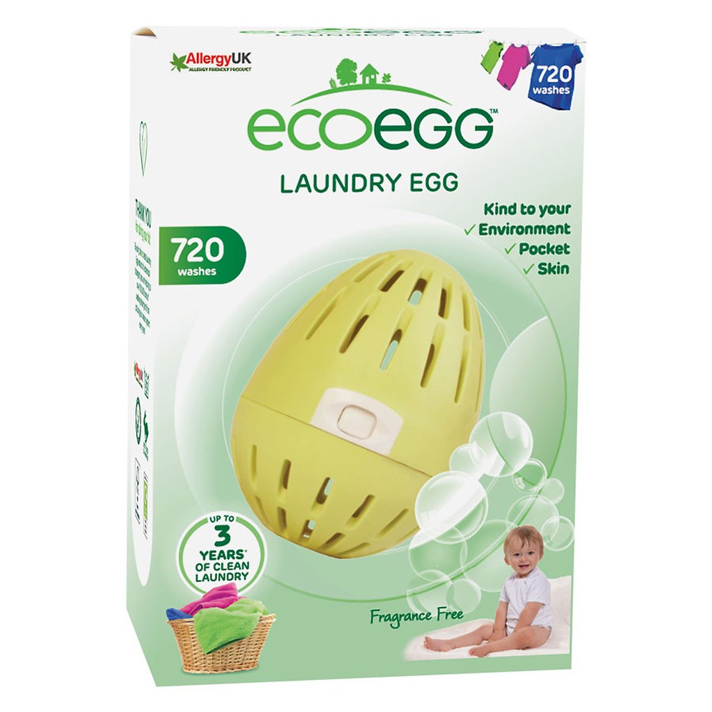 Trứng Giặt Thông Minh EcoEgg 720 Lần Giặt - Quả Giặt Quần Áo Thay Thế Cho Viên Giặt