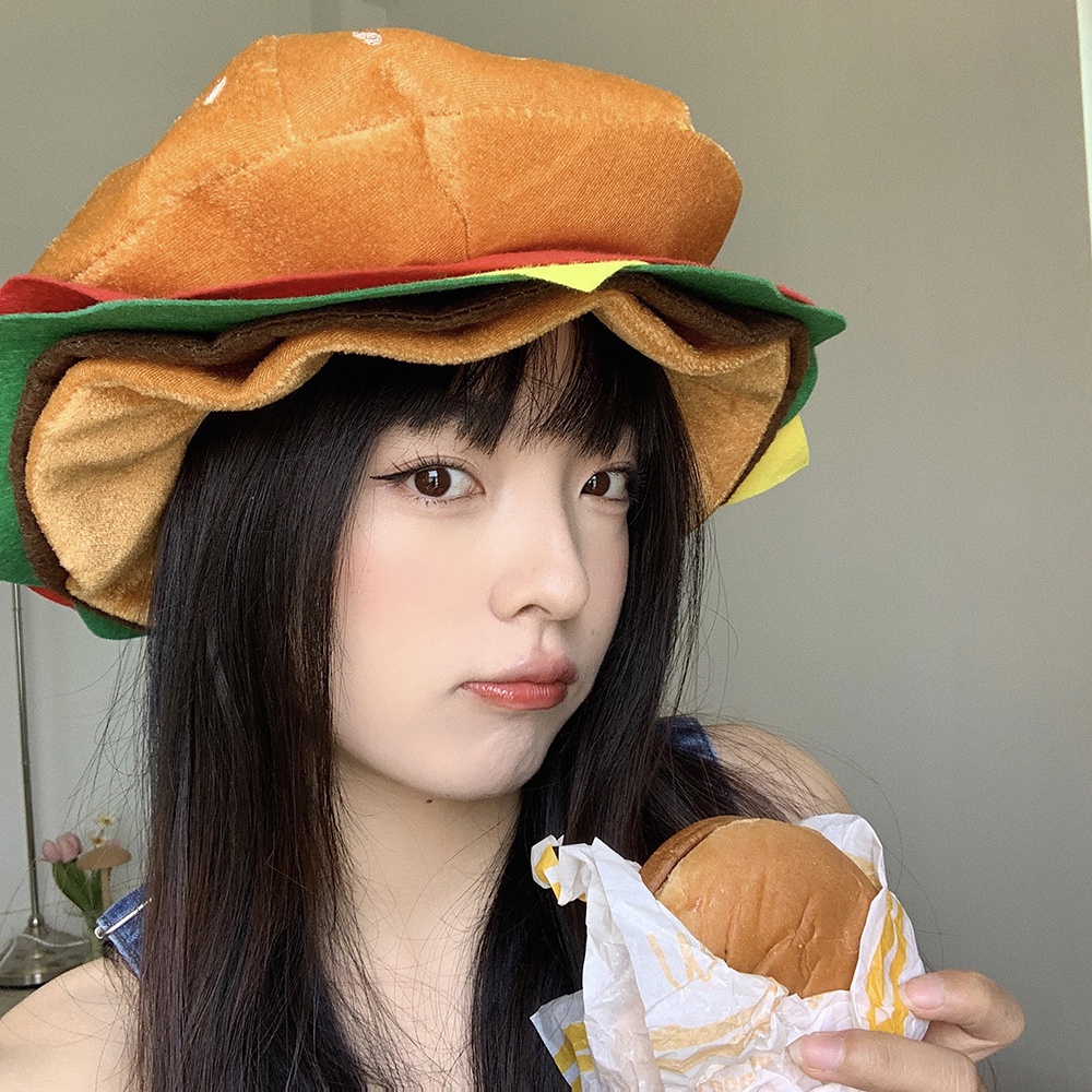 Nón Hóa Trang Nhân Vật Hamburger Vui Nhộn Dễ Thương 2022