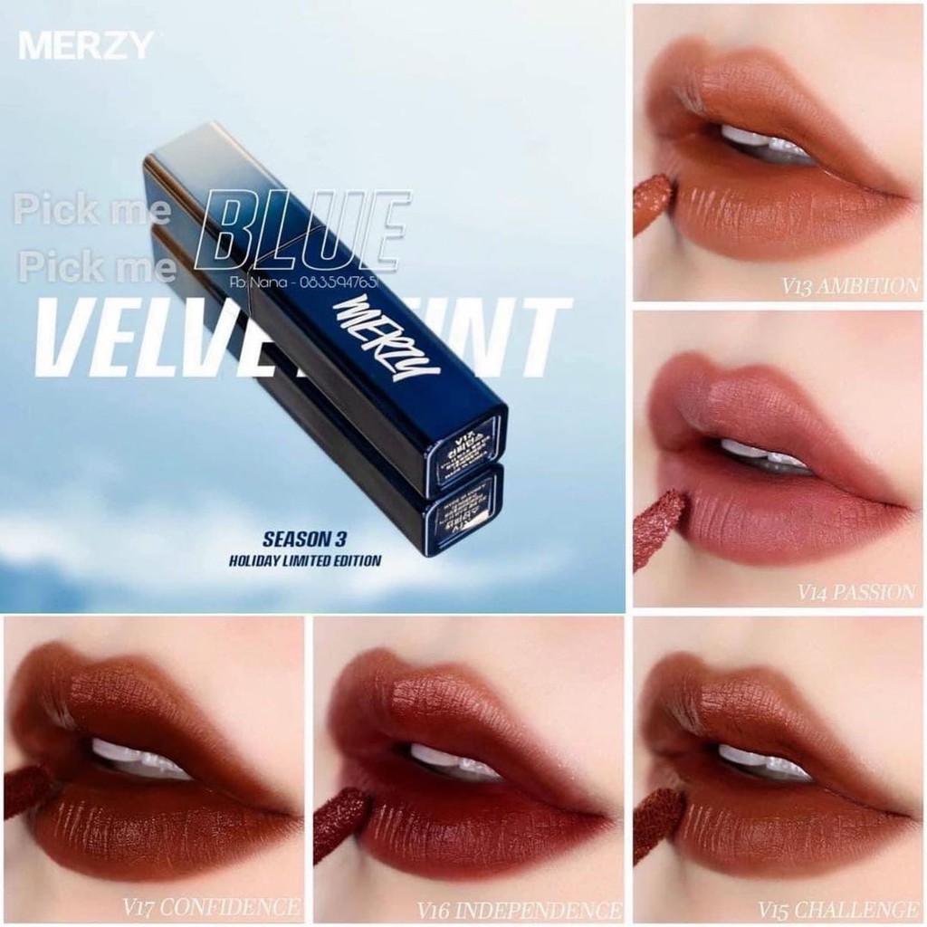 [Limited Edition] Son Kem Lì Merzy Blue Velvet Tint - Classy Marvelous You