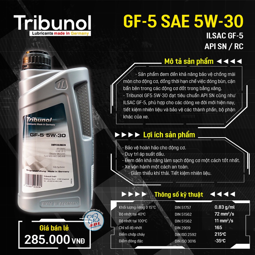 Dầu Nhớt Tribunol GF 5w30 1L