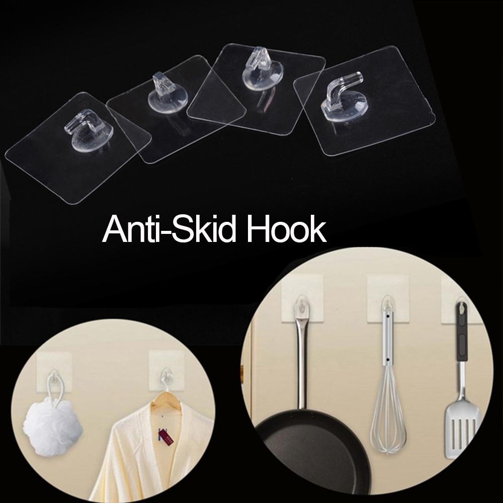 Set 10 Móc Treo Đồ Dán Tường Trong Suốt Tiện Lợi