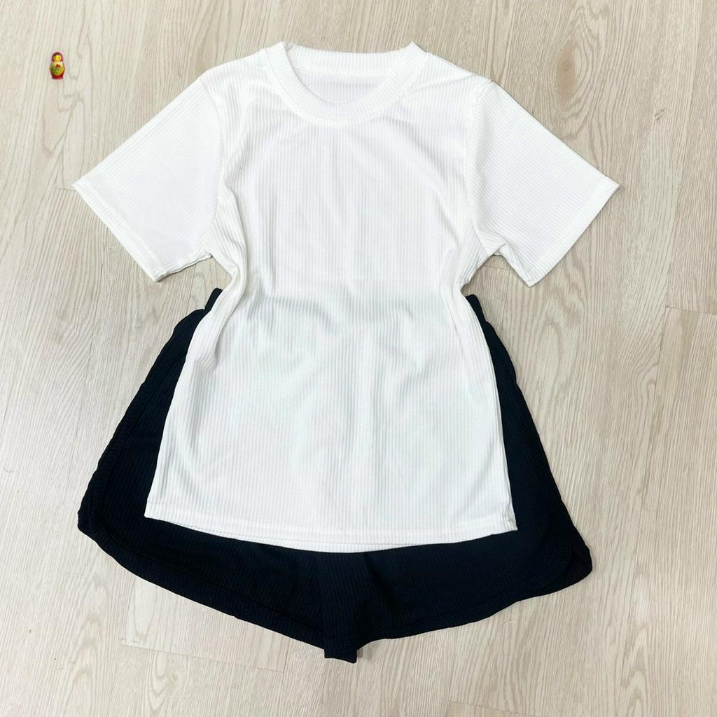 set bộ đùi mặc nhà chất thun gân dễ thương phối màu đẹp