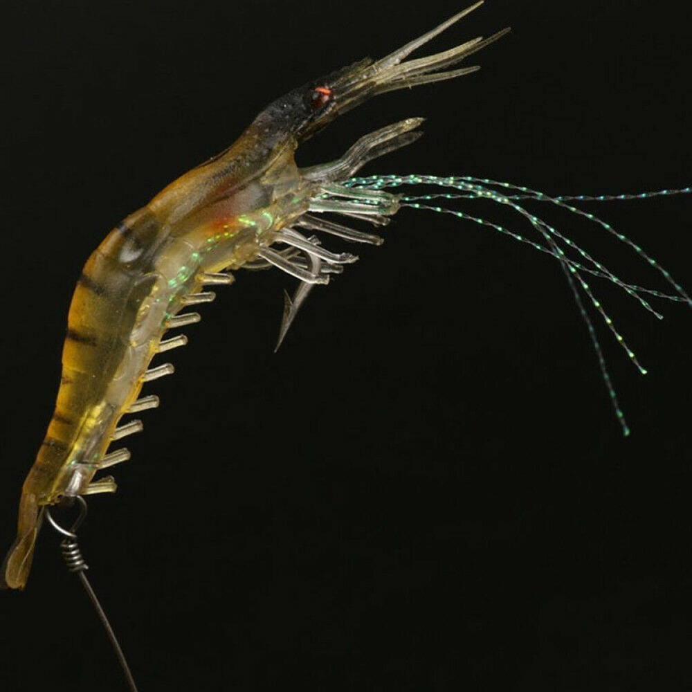 【COD】Set 6 Mồi Câu Cá Giả Hình Tôm Dạ Quang 9cm