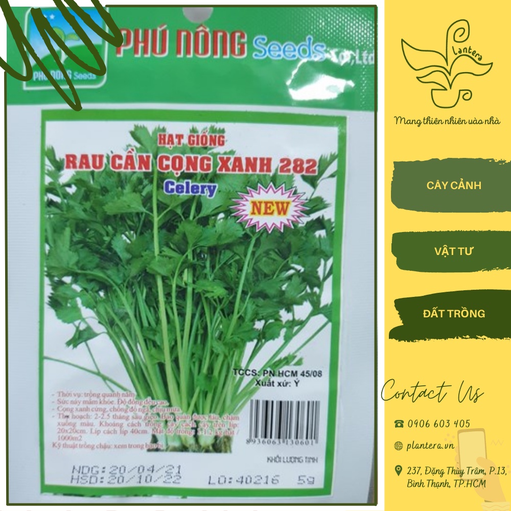 Hạt giống Phú Nông - Rau cần cọng xanh 282 Gói 5g - Hạt Giống - Rau Ăn Lá