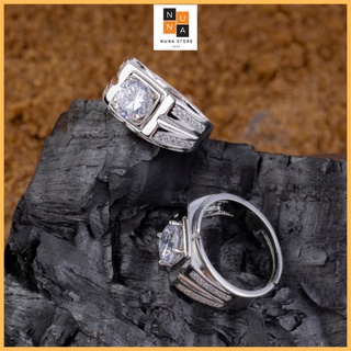 Nhẫn nam nhẫn làm từ bạc 925 có gắn đá nhân tạo -DN1101
