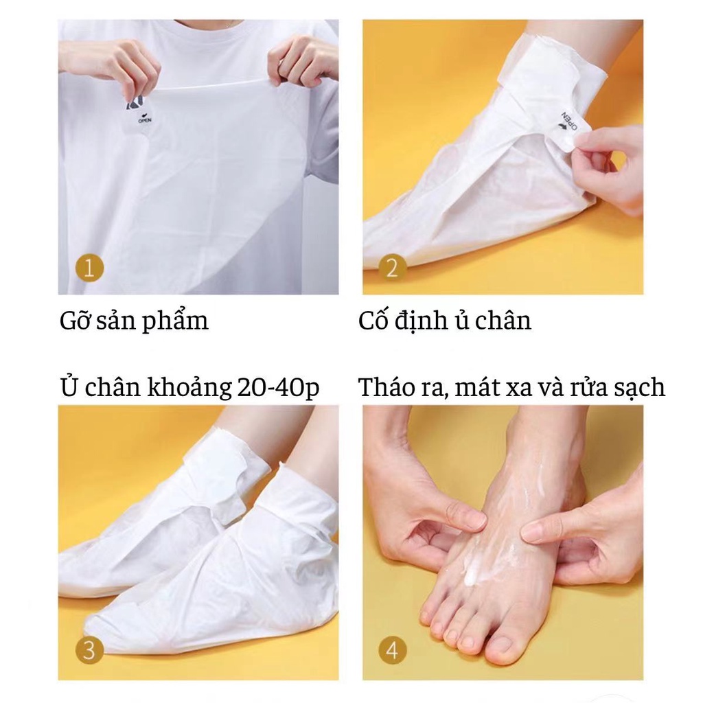 Mặt Nạ Ủ Chân Sữa Dê Trắng Da Giảm Thâm Giảm Nhăn Mịn Màng BAOFEIQUAN