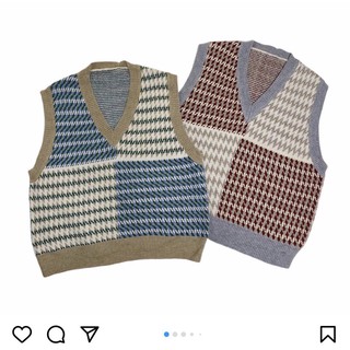 Áo len gile phối màu ulzzang