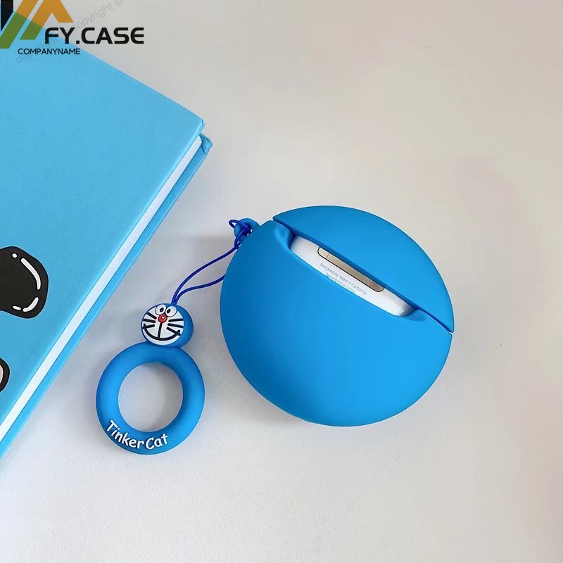 Vỏ Bảo Vệ Hộp Sạc Tai Nghe AirPods 1 2 3 Pro Bằng Silicon Họa Tiết Hoạt Hình Doremon Dễ Thương Chống Sốc Kèm Móc Treo Tiện Dụng