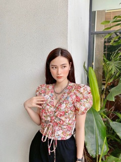 Áo hoa rúm ngực