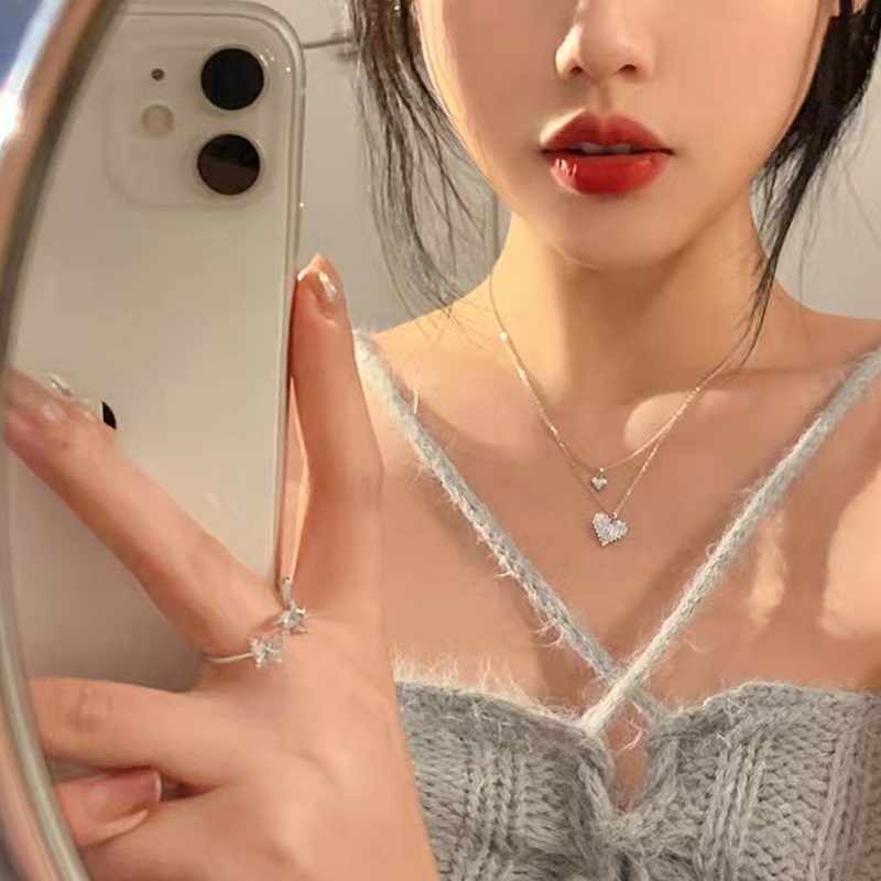 Vòng cổ Nhiều Lớp Mặt Hình Trái Tim Thời Trang Thanh Lịch Dành Cho Nữ