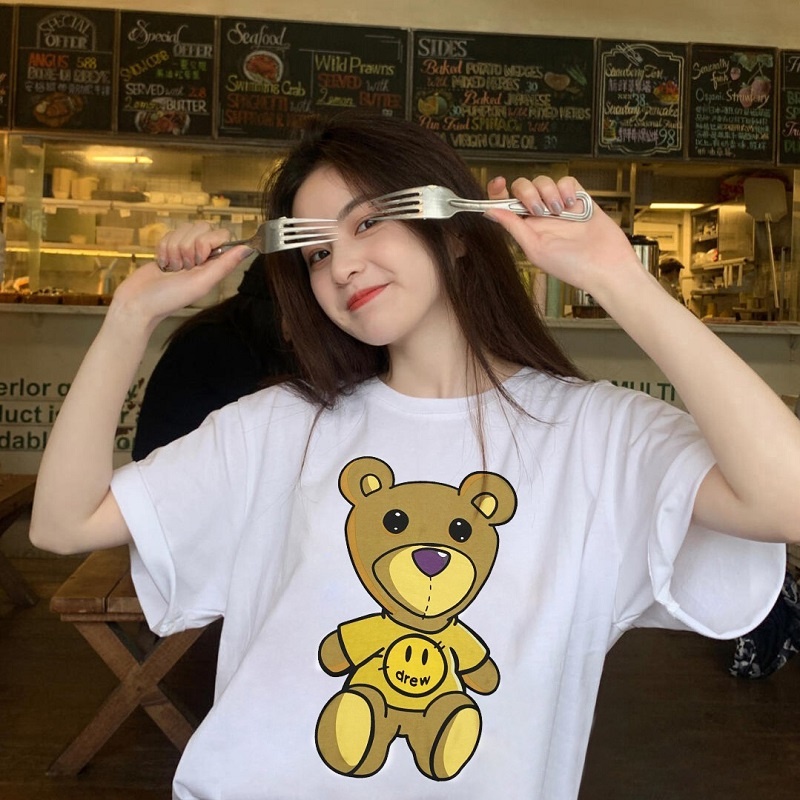 NRVP Áo Thun Cotton Tay Ngắn Cổ Tròn Màu Trơn Thời Trang Dành Cho Nữ