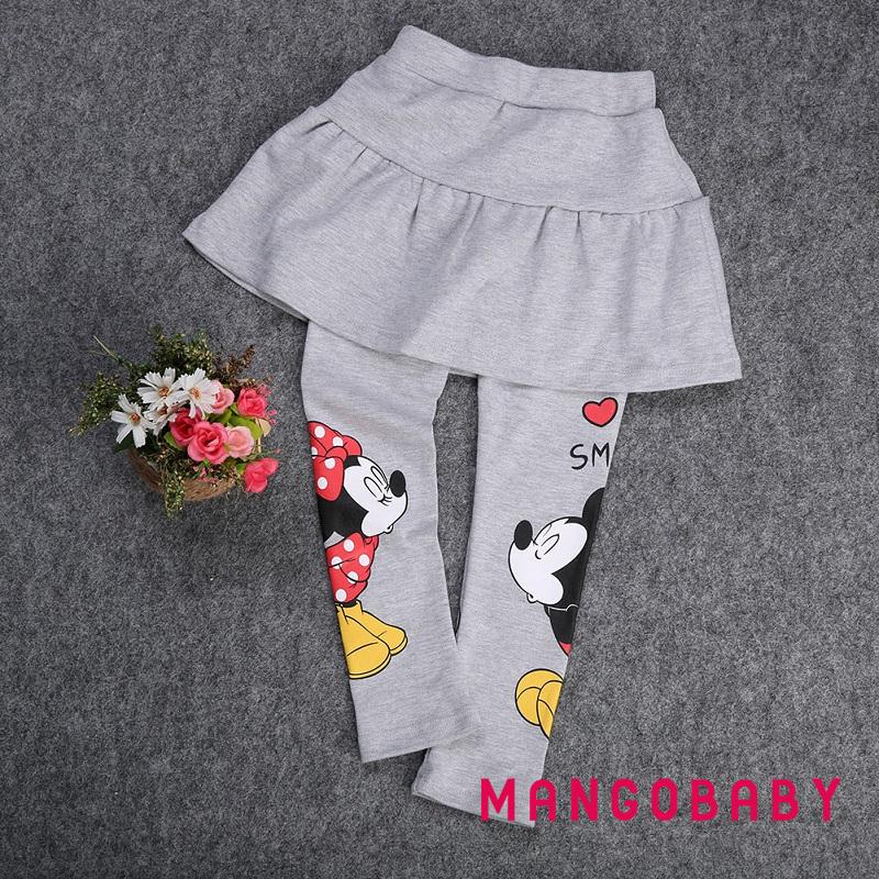 Quần Legging Chân Váy Xòe In Họa Tiết Dễ Thương Cho Bé Gái Từ 3-7 Tuổi